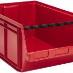 QUANTUM STORAGE Plastic Hopper Stacking Bin: Red QMS743RD