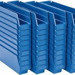 QUANTUM STORAGE Plastic Hopper Shelf Bin: Blue QSB100BLCS