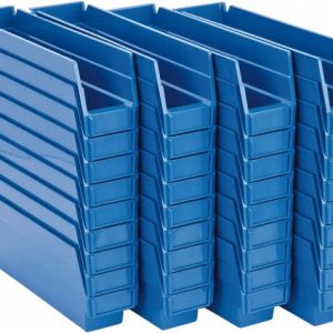 QUANTUM STORAGE Plastic Hopper Shelf Bin: Blue QSB100BLCS