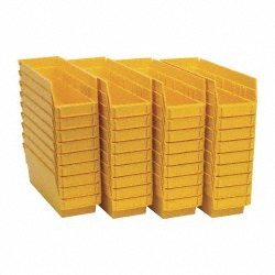 QUANTUM STORAGE Plastic Hopper Shelf Bin: Yellow QSB101YLCS