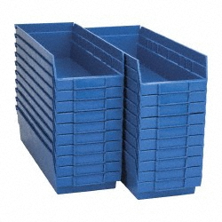 QUANTUM STORAGE Plastic Hopper Shelf Bin: Blue QSB104BLCS