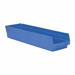QUANTUM STORAGE Plastic Hopper Shelf Bin: Blue QSB106BLCS