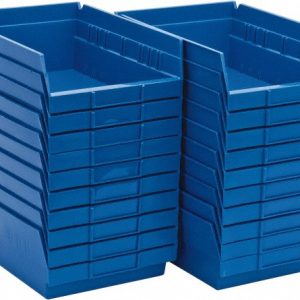 QUANTUM STORAGE Plastic Hopper Shelf Bin: Blue QSB107BLCS