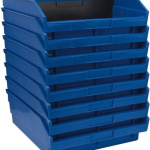 QUANTUM STORAGE Plastic Hopper Shelf Bin: Blue QSB109BLCS