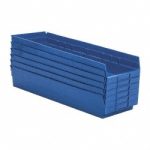 QUANTUM STORAGE Plastic Hopper Shelf Bin: Blue QSB114BLCS