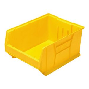 QUANTUM STORAGE Plastic Hopper Stacking Bin: Yellow QUS955YL
