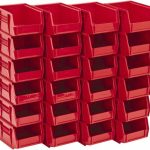 QUANTUM STORAGE Plastic Hopper Stacking Bin: Red QUS210RDCS