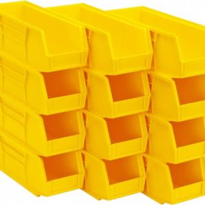 QUANTUM STORAGE Plastic Hopper Stacking Bin: Yellow QUS224YLCS