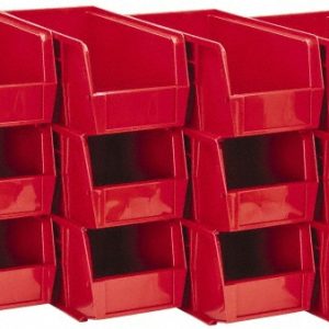 QUANTUM STORAGE Plastic Hopper Stacking Bin: Red QUS230RDCS
