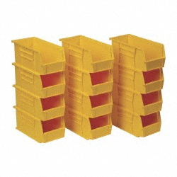 QUANTUM STORAGE Plastic Hopper Stacking Bin: Yellow QUS230YLCS