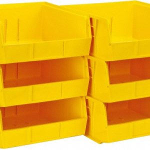 QUANTUM STORAGE Plastic Hopper Stacking Bin: Yellow QUS235YLCS