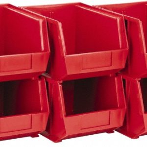 QUANTUM STORAGE Plastic Hopper Stacking Bin: Red QUS239RDCS