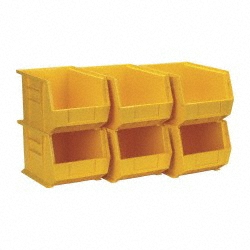 QUANTUM STORAGE Plastic Hopper Stacking Bin: Yellow QUS239YLCS