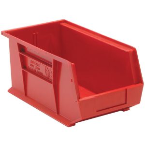 QUANTUM STORAGE Plastic Hopper Stacking Bin: Red QUS240RDCS