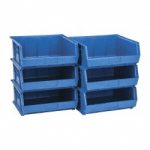 QUANTUM STORAGE Plastic Hopper Stacking Bin: Blue QUS250BLCS