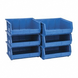 QUANTUM STORAGE Plastic Hopper Stacking Bin: Blue QUS250BLCS