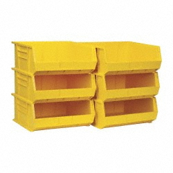 QUANTUM STORAGE Plastic Hopper Stacking Bin: Yellow QUS250YLCS