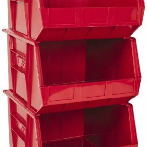 QUANTUM STORAGE Plastic Hopper Stacking Bin: Red QUS270RDCS