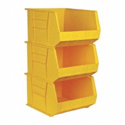 QUANTUM STORAGE Plastic Hopper Stacking Bin: Yellow QUS270YLCS