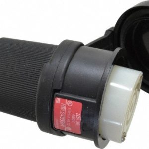 HUBBELL WIRING DEVICE-KELLEMS Locking Inlet: Connector, Industrial, L16-20R, 480V, Black & White HBL2433SW