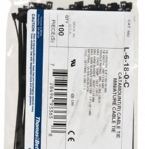 THOMAS & BETTS Cable Tie Duty: 6.4" Long, Black, Nylon, Standard L-6-18-0-C