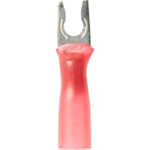 3M Locking Fork Terminal: Red, Partially Insulated, #6 Stud, Crimp 7000133394