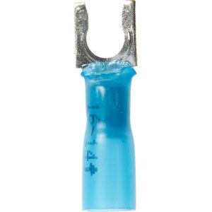 3M Locking Fork Terminal: Blue, Partially Insulated, #10 Stud, Crimp 7000133387