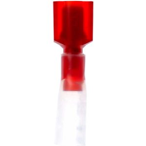 3M Wire Disconnect: Male, Red, Nylon Heat Shrink, 22-18 AWG, 1/4" Tab Width 7000133397