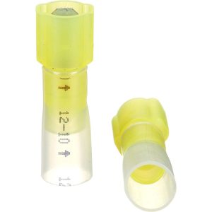 3M Wire Disconnect: Male, Yellow, Nylon Heat Shrink, 12-10 AWG, 1/4" Tab Width 7000133383