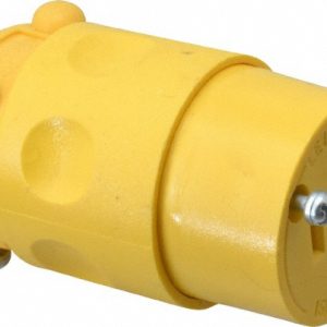 LEVITON Straight Blade Connector: Commercial, 1-15R, 125VAC, Yellow 115CV