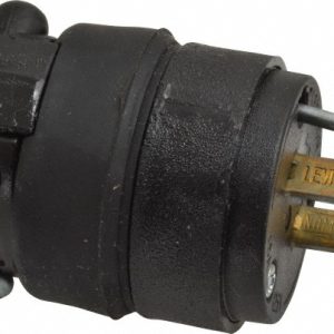 LEVITON Straight Blade Plug: Residential, 1-15P, 125VAC, Black 115PR