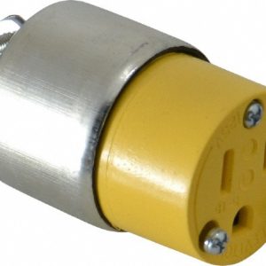 LEVITON Straight Blade Connector: Residential, 5-15R, 125VAC, Yellow 515CA