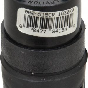 LEVITON Straight Blade Connector: Residential, 5-15R, 125VAC, Black 515CR