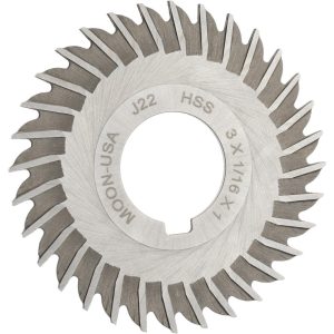 MOON CUTTERS CO. Side Chip Saw: 3" Blade Dia, 1/16" Blade Thickness, 1" Arbor Hole Dia, 32 Teeth, High Speed Steel SS362