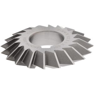 MOON CUTTERS CO. Double Angle Milling Cutter: 60 &deg;, 2-3/4" Cut Dia, 1/2" Cut Width, 1" Arbor Hole, High Speed Steel DA27500-60