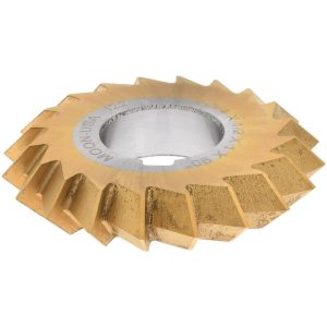 MOON CUTTERS CO. Double Angle Milling Cutter: 90 &deg;, 2-3/4" Cut Dia, 1/2" Cut Width, 1" Arbor Hole, High Speed Steel DA27500-90-TIN