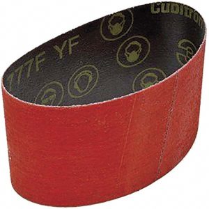 3M Abrasive Belt: 3-1/2" Wide, 15-1/2" Long, 80 Grit, Ceramic 7000118384