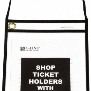 C-LINE 15 Pc Hanging Strap Stitched Shop Ticket Holder: Clear 41922