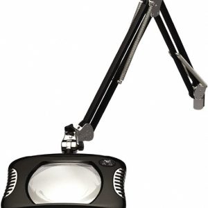 O.C. WHITE Task Light: LED, 43" Reach, Swing Arm, Clamp-On, Black 82400-4-B