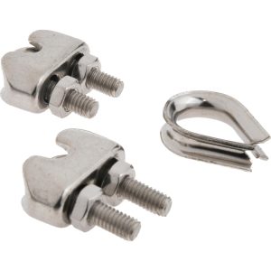 RONSTAN Wire Rope Grip: 1/8" Rope Dia, 316 Stainless Steel ID003404-03