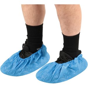 PRO-SAFE Shoe Cover: Blue, Large, Chemical and Water resistant, Pack KM-SC-CPE-LRG-BLUE