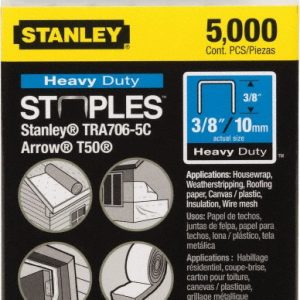 STANLEY Galvanized Steel Heavy-Duty Power Crown Staple: 3/8" Leg Length TRA706-5C