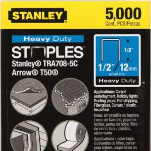STANLEY Galvanized Steel Heavy-Duty Power Crown Staple: 1/2" Leg Length TRA708-5C