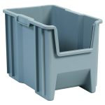 AKRO-MILS Plastic Hopper Stacking Bin: Gray 13014GREY
