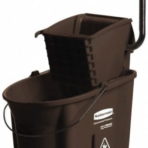 RUBBERMAID WaveBrake 35 Qt Side-Press Mop Bucket & Wringer Combo on Wheels, Brown FG758088BRN