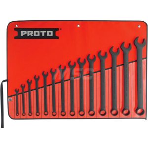 PROTO Combination Wrench Set: 14 Pc, 3/8 to 1-1/4" Wrench, Inch J1200FBASD