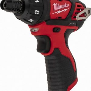 MILWAUKEE TOOL Cordless Screwdriver: 12V, 1/4" Bit Holder, 500 RPM, 150 in/lb, 1 Speed 2401-20