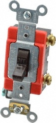 LEVITON 1 Pole, 120 to 277 VAC, 20 Amp, Industrial Grade Toggle Wall Switch 1221-2