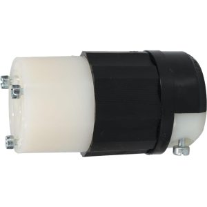 LEVITON Locking Inlet: Connector, Industrial, L5-20R, 125V, Black & White 2313