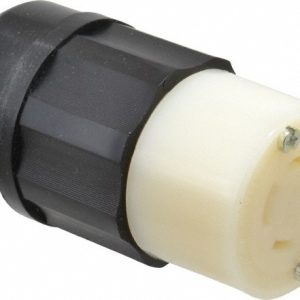 LEVITON Locking Inlet: Connector, Industrial, L15-20R, 250V, Black & White 2423